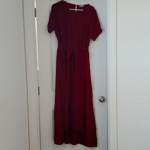 Red Lace Top Maxi Dress Size Large
